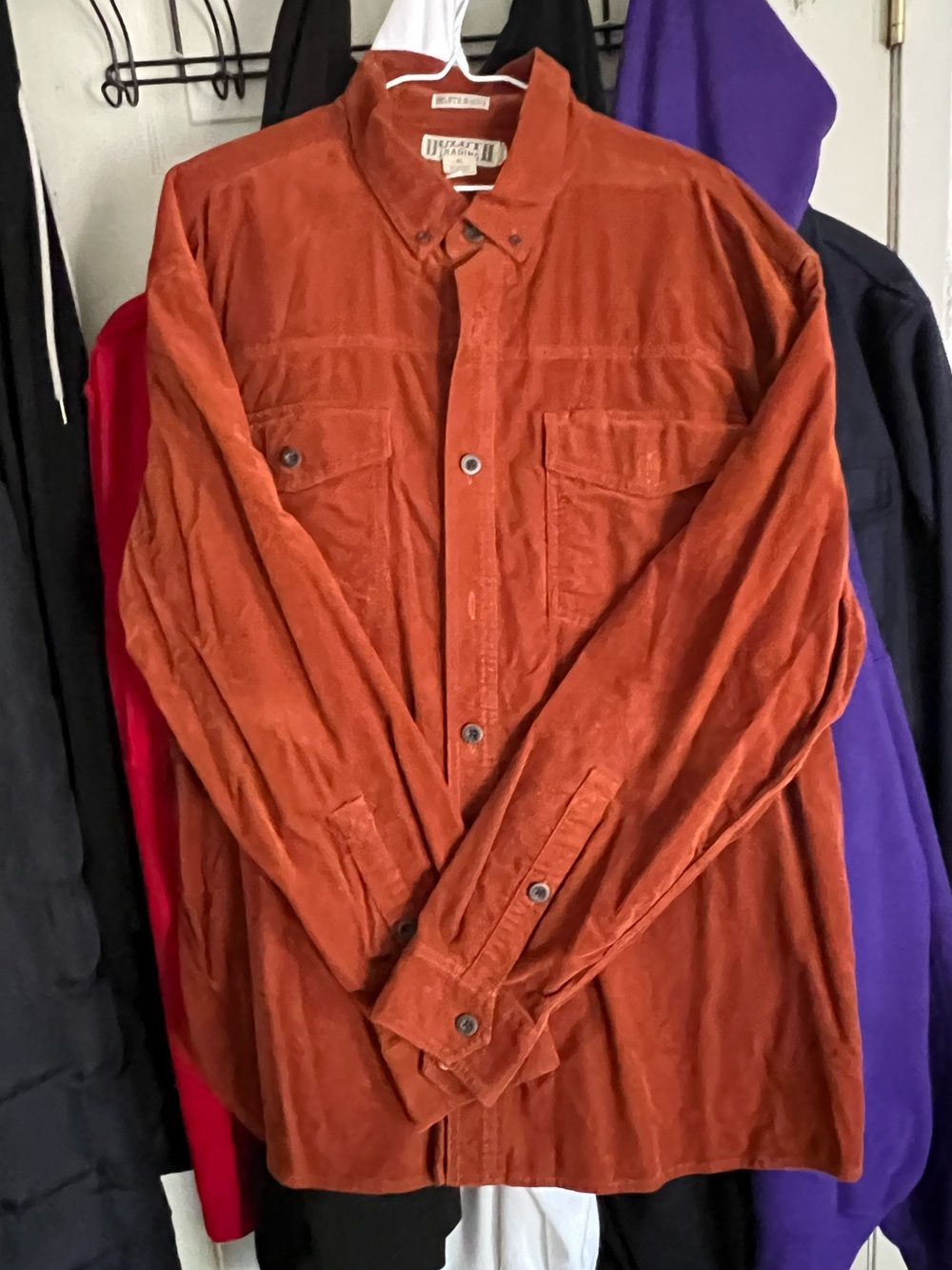 Duluth Trading Co Corduroy Shirt Jacket in Rust XL